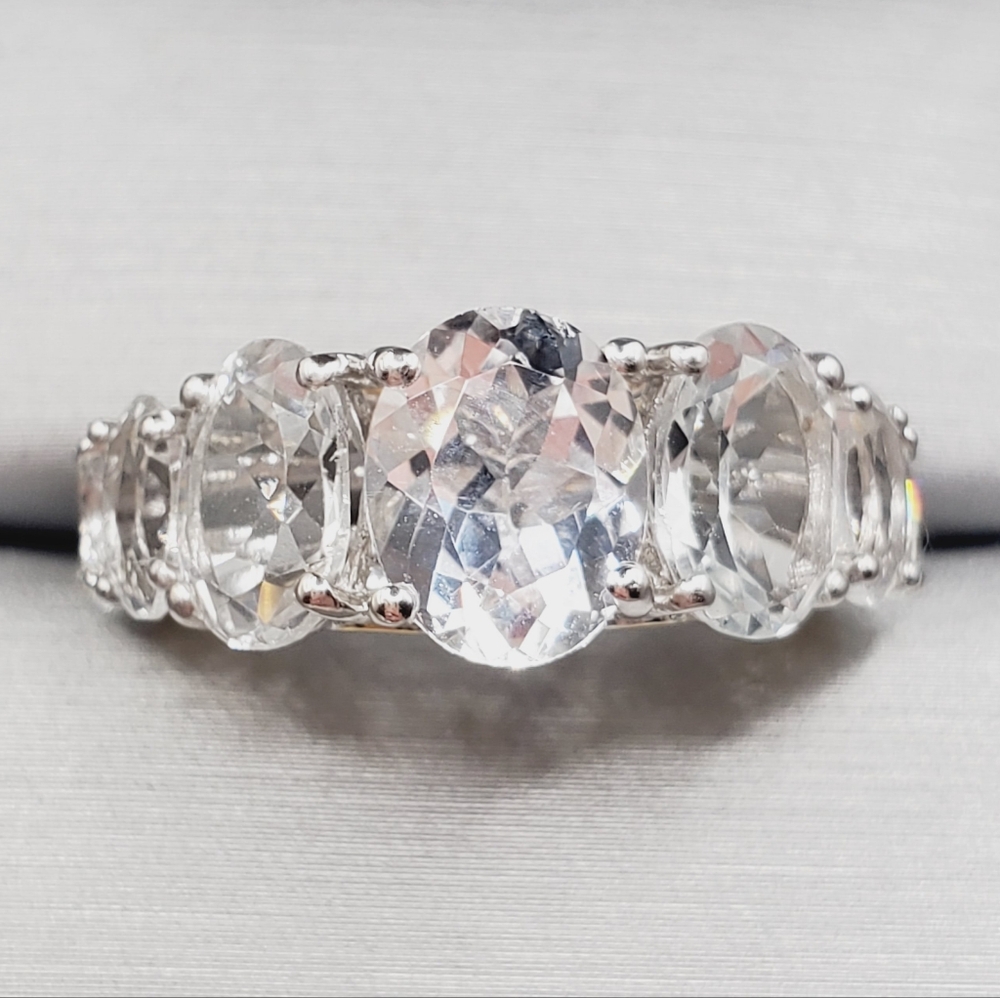 White Topaz Ring 925 Sterling Silver Ring